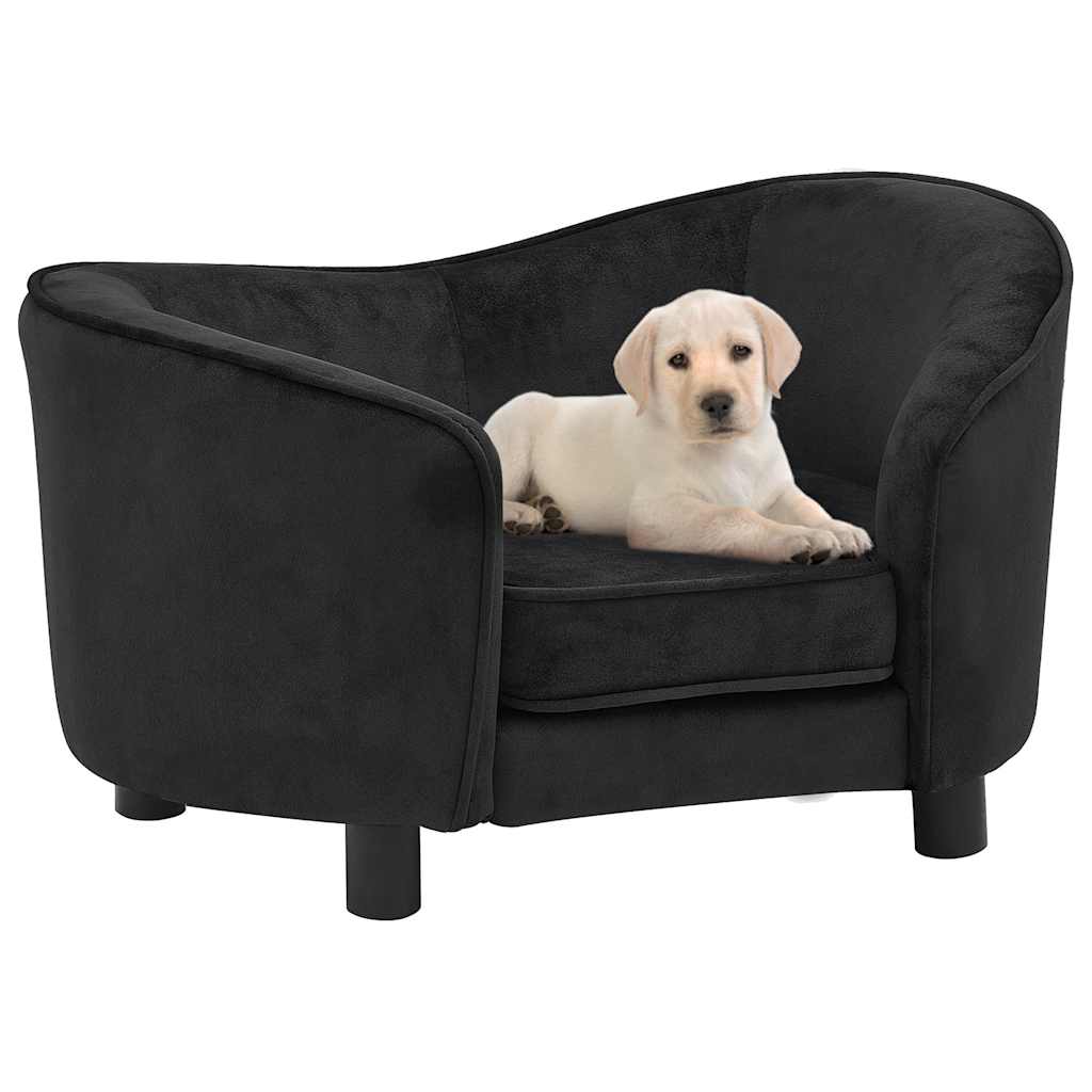 vidaXL Canapea pentru câini, negru, 69x49x40 cm, pluș vidaXL Canapea pentru câini, negru, 69x49x40 cm, pluș