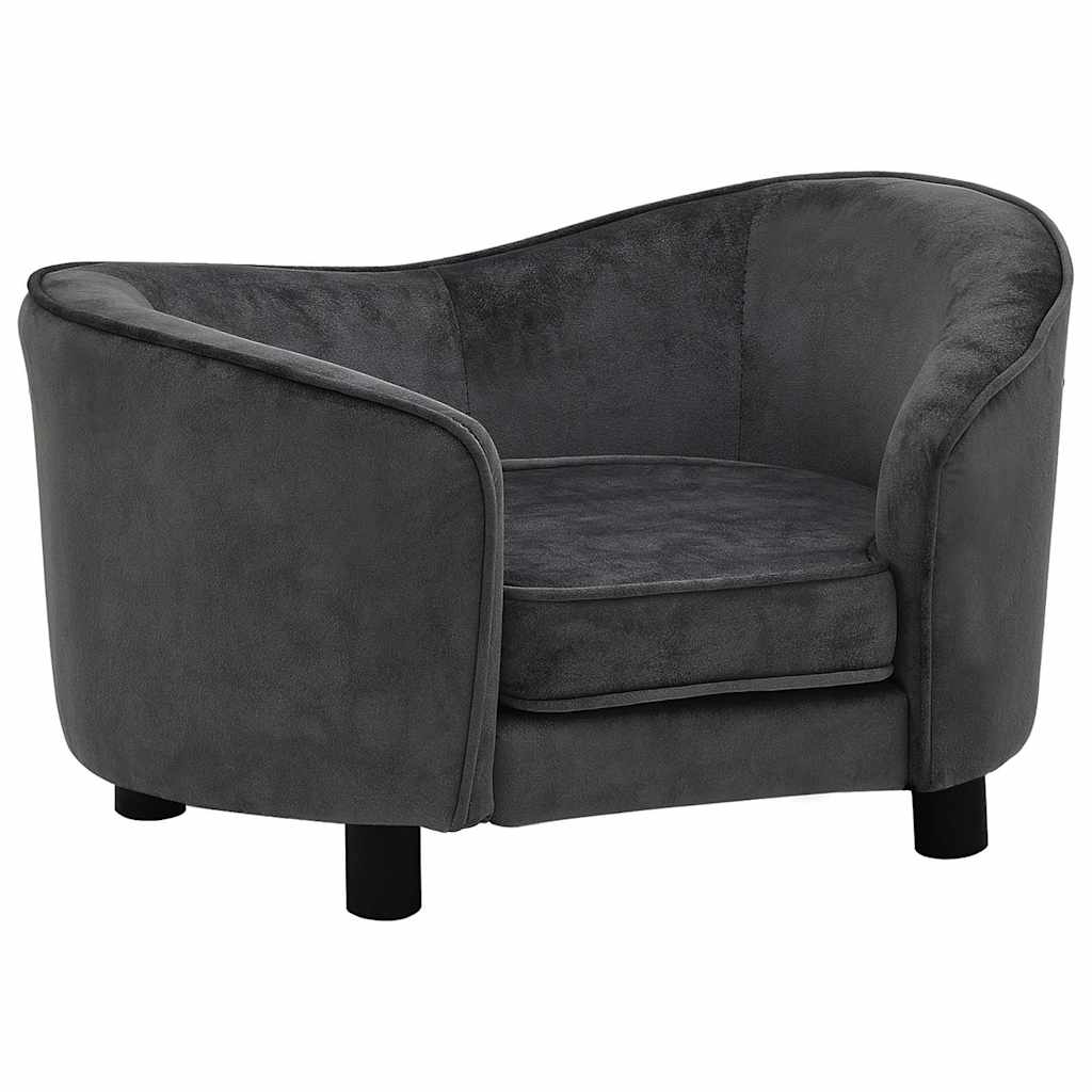 vidaXL Canapea pentru câini, gri, 69x49x40 cm, pluș vidaXL Canapea pentru câini, gri, 69x49x40 cm, pluș