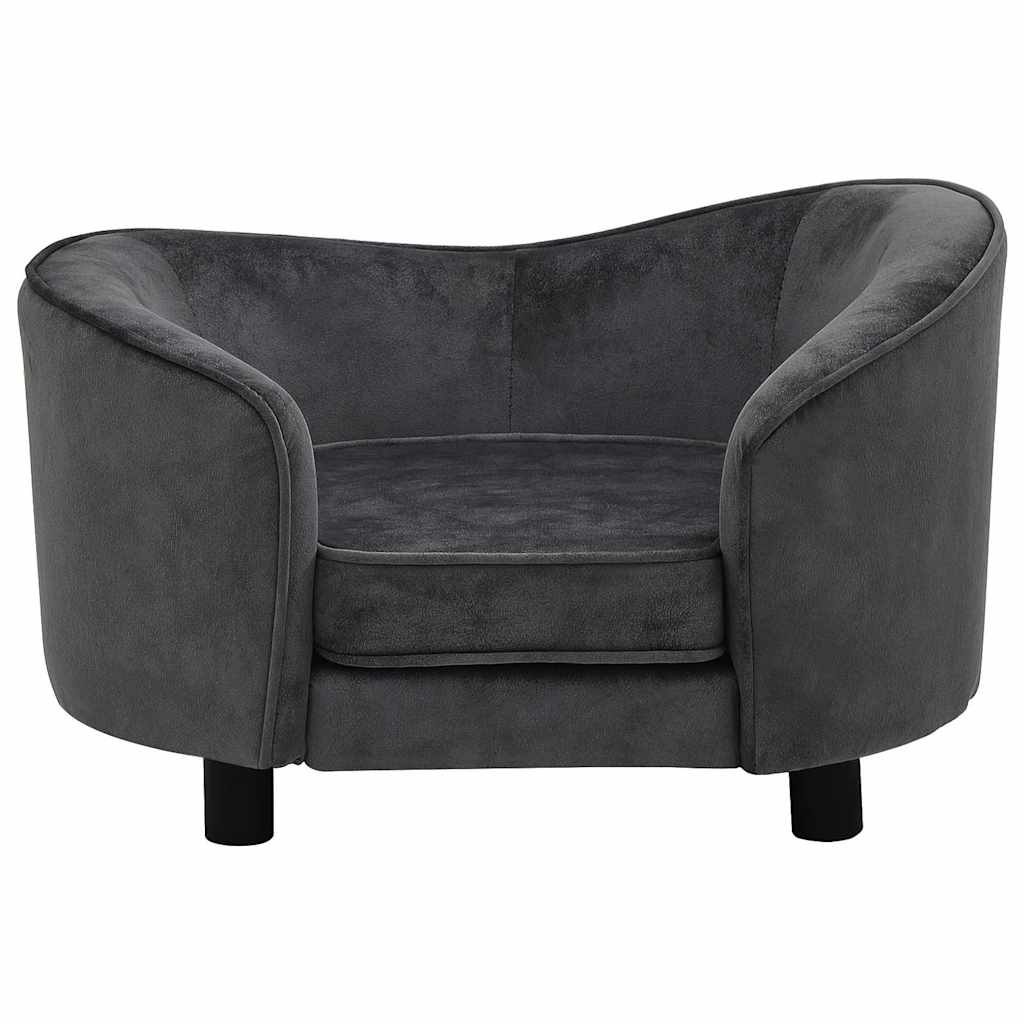 vidaXL Canapea pentru câini, gri, 69x49x40 cm, pluș vidaXL Canapea pentru câini, gri, 69x49x40 cm, pluș