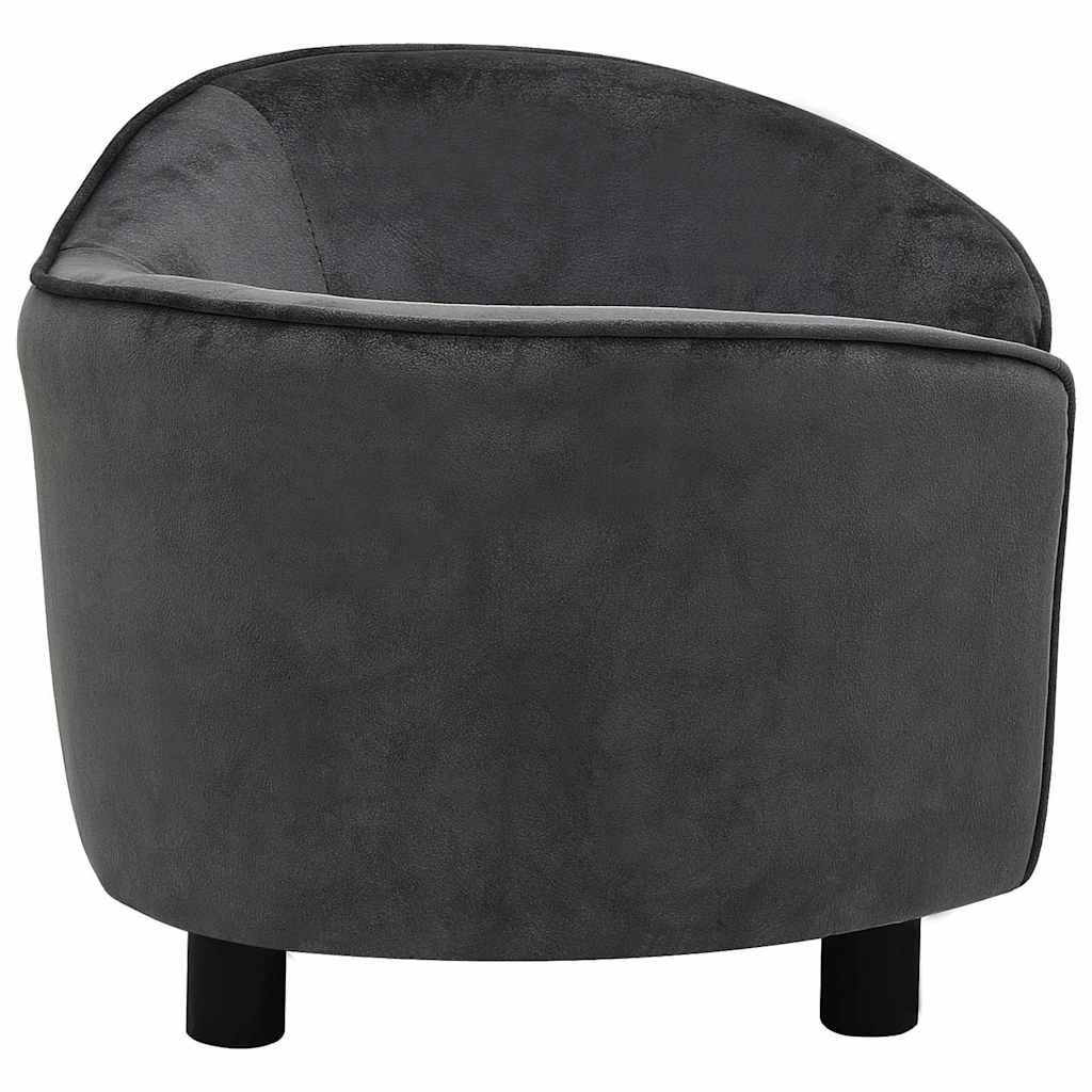vidaXL Canapea pentru câini, gri, 69x49x40 cm, pluș vidaXL Canapea pentru câini, gri, 69x49x40 cm, pluș