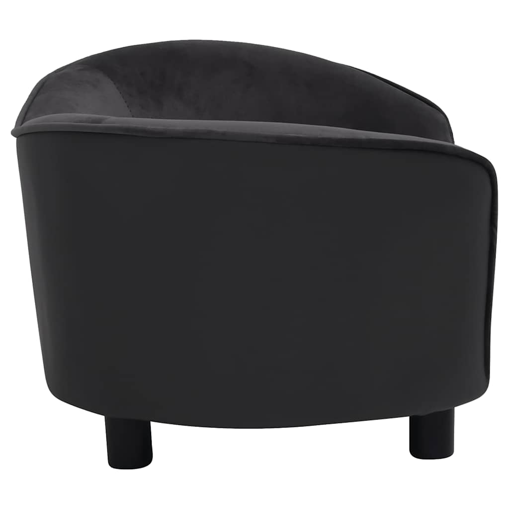 vidaXL Canapea pentru câini negru 69x49x40 cm, pluș/piele ecologică vidaXL Canapea pentru câini negru 69x49x40 cm, pluș/piele ecologică