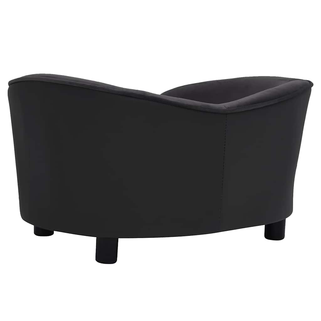 vidaXL Canapea pentru câini negru 69x49x40 cm, pluș/piele ecologică vidaXL Canapea pentru câini negru 69x49x40 cm, pluș/piele ecologică