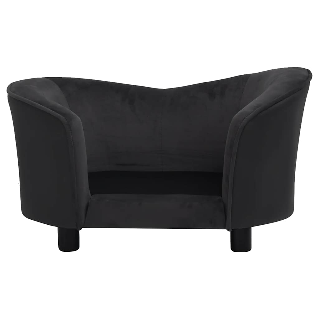 vidaXL Canapea pentru câini negru 69x49x40 cm, pluș/piele ecologică vidaXL Canapea pentru câini negru 69x49x40 cm, pluș/piele ecologică