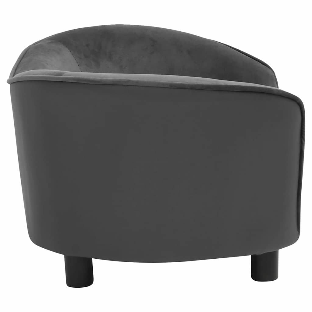 vidaXL Canapea de câini gri închis 69x49x40 cm, pluș/piele ecologică vidaXL Canapea de câini gri închis 69x49x40 cm, pluș/piele ecologică