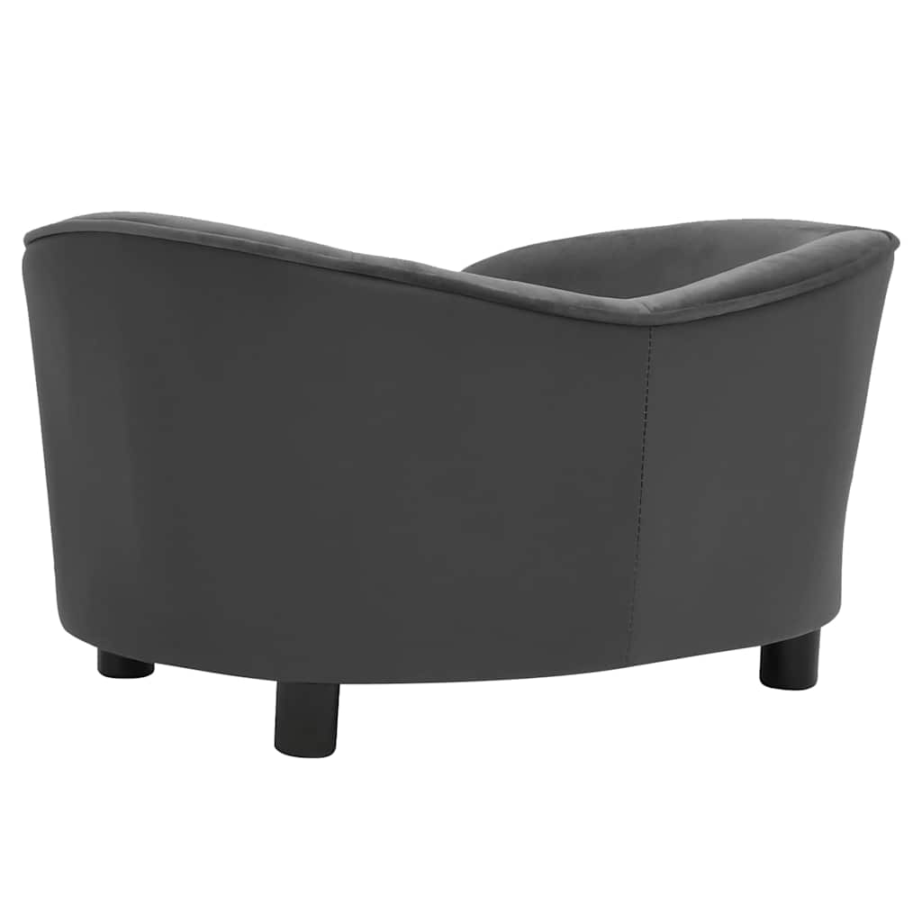 vidaXL Canapea de câini gri închis 69x49x40 cm, pluș/piele ecologică vidaXL Canapea de câini gri închis 69x49x40 cm, pluș/piele ecologică