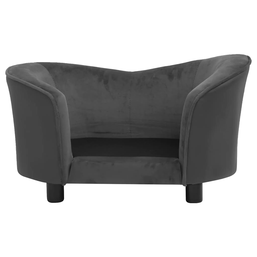 vidaXL Canapea de câini gri închis 69x49x40 cm, pluș/piele ecologică vidaXL Canapea de câini gri închis 69x49x40 cm, pluș/piele ecologică