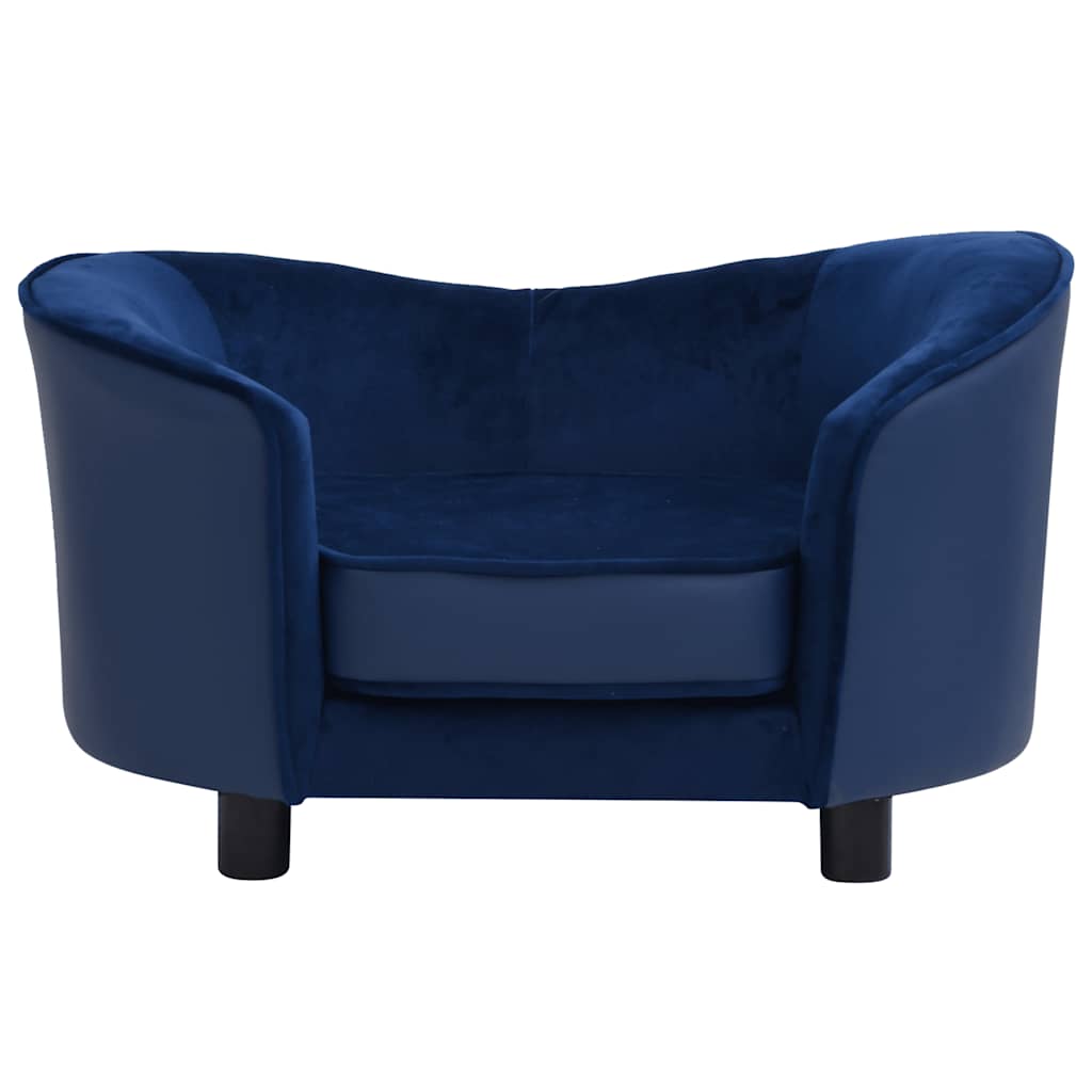 vidaXL Canapea pentru câini albastru 69x49x40 cm, pluș/piele ecologică vidaXL Canapea pentru câini albastru 69x49x40 cm, pluș/piele ecologică