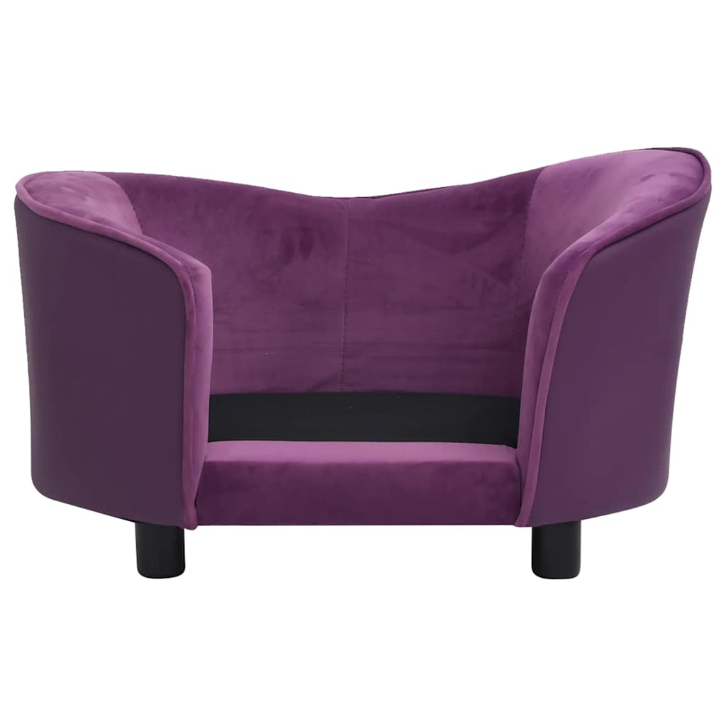 vidaXL Canapea pentru câini, vișiniu, 69x49x40cm, pluș/piele ecologică vidaXL Canapea pentru câini, vișiniu, 69x49x40cm, pluș/piele ecologică