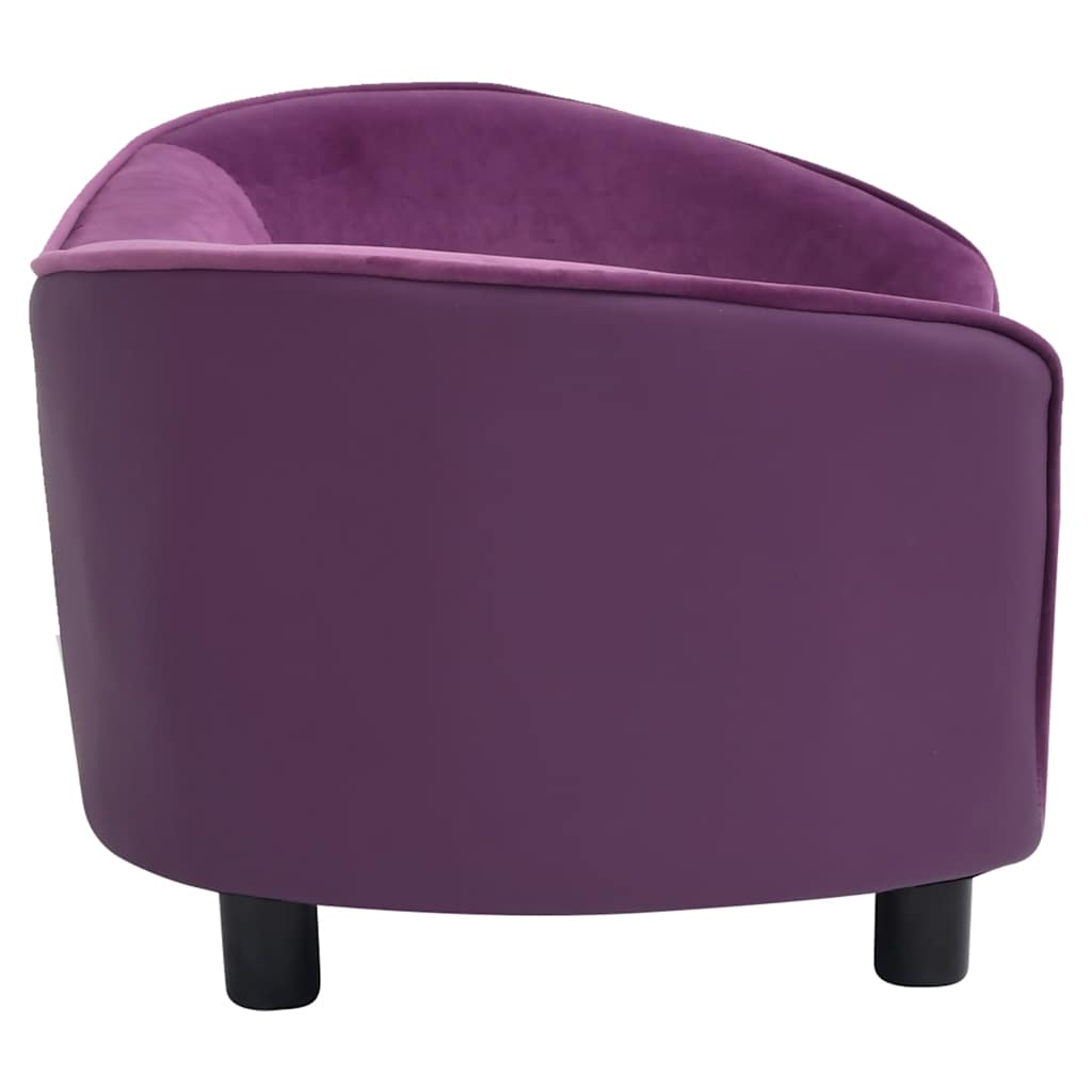 vidaXL Canapea pentru câini, vișiniu, 69x49x40cm, pluș/piele ecologică vidaXL Canapea pentru câini, vișiniu, 69x49x40cm, pluș/piele ecologică