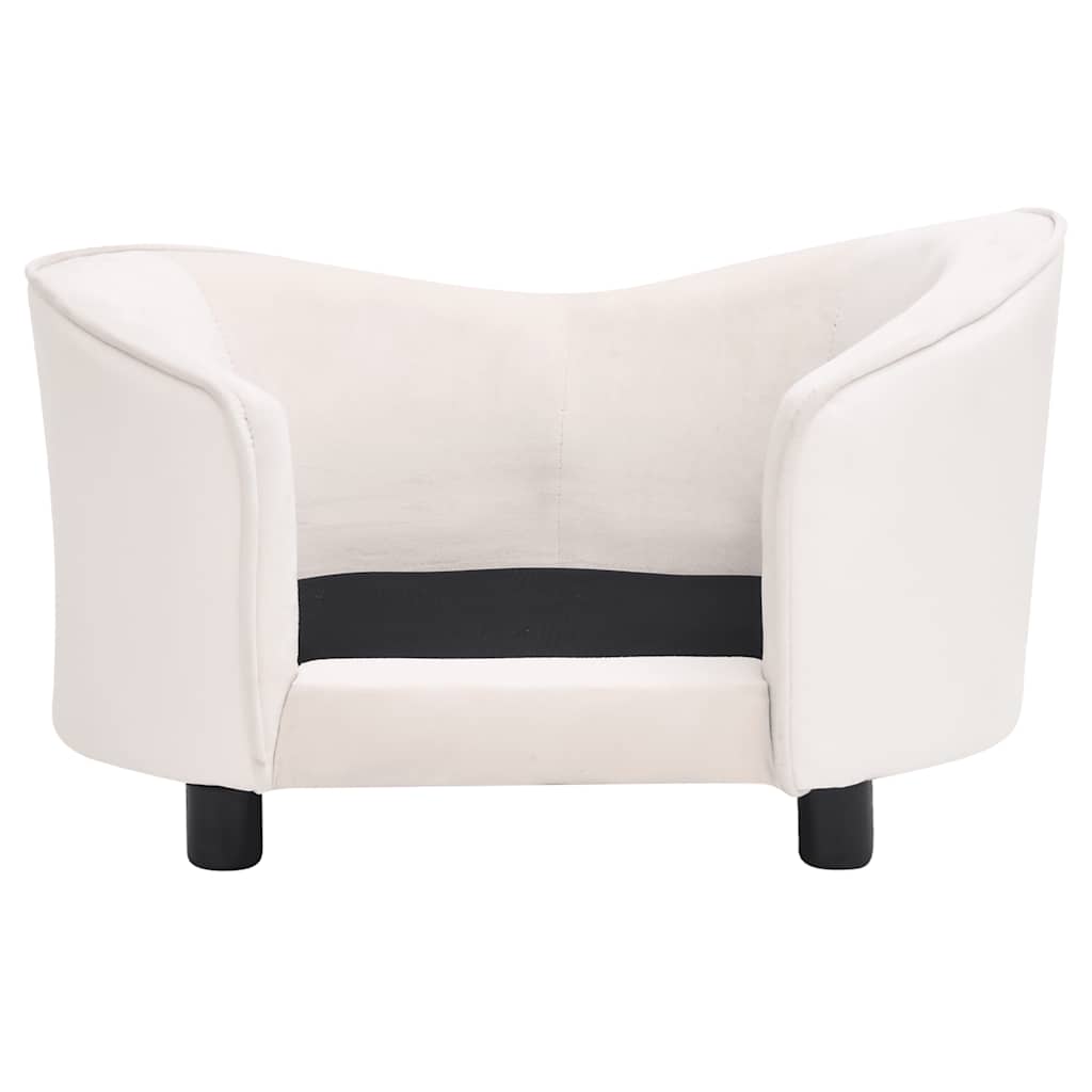 vidaXL Canapea pentru câini crem 69x49x40 cm, pluș/piele ecologică vidaXL Canapea pentru câini crem 69x49x40 cm, pluș/piele ecologică