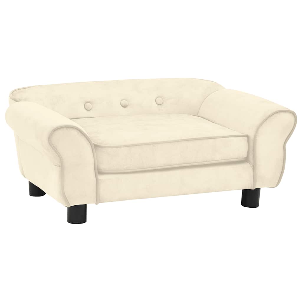 vidaXL Canapea pentru câini, crem, 72x45x30 cm, pluș vidaXL Canapea pentru câini, crem, 72x45x30 cm, pluș