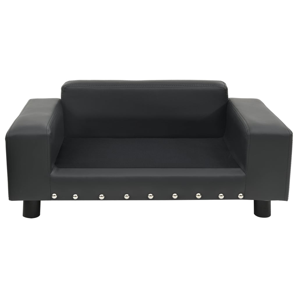 vidaXL Canapea câini, gri închis, 81x43x31 cm, pluș/piele ecologică vidaXL Canapea câini, gri închis, 81x43x31 cm, pluș/piele ecologică