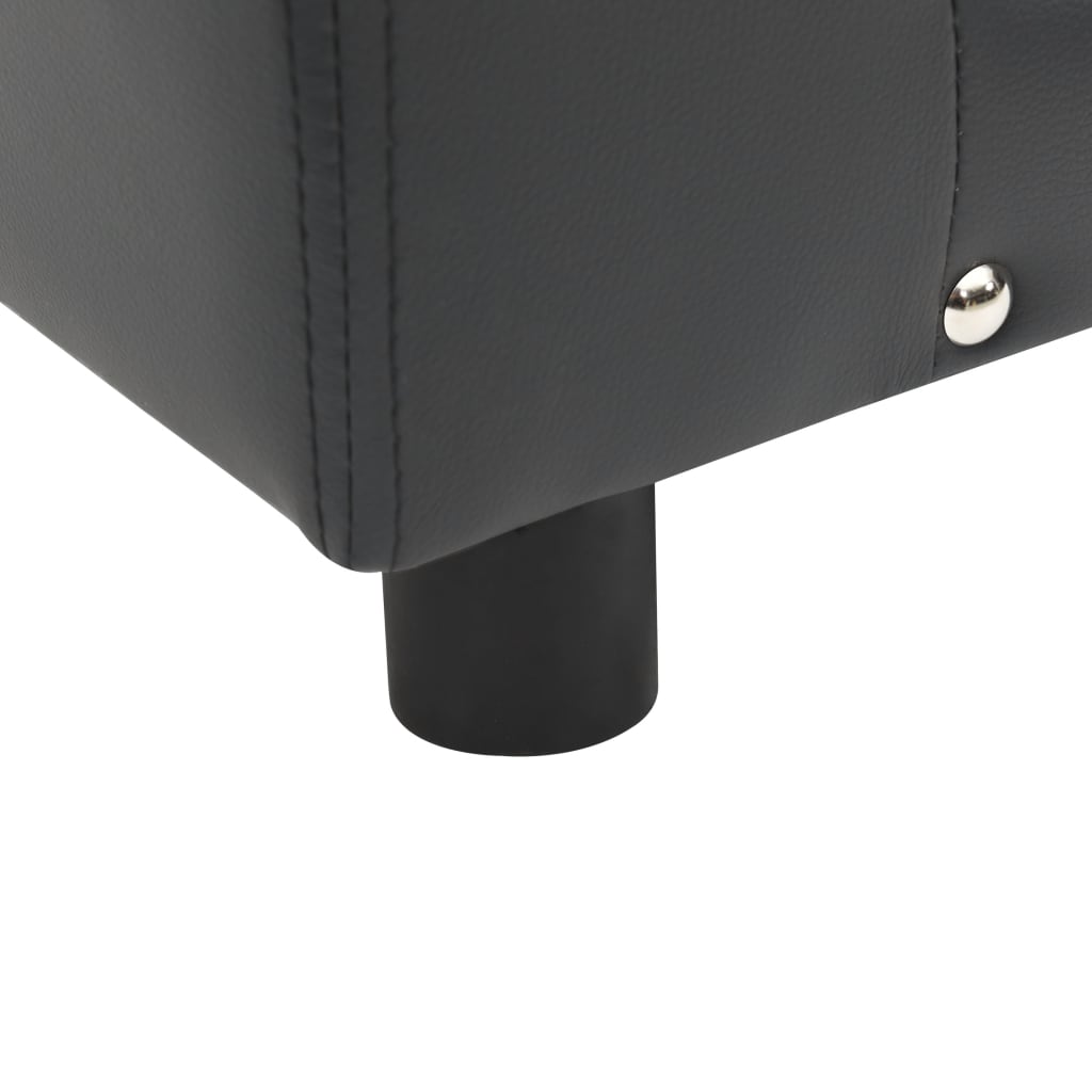 vidaXL Canapea câini, gri închis, 81x43x31 cm, pluș/piele ecologică vidaXL Canapea câini, gri închis, 81x43x31 cm, pluș/piele ecologică