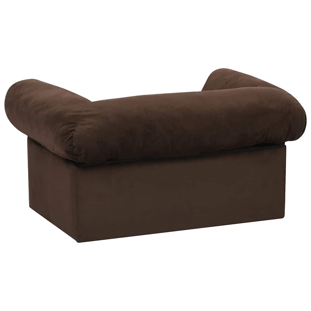 vidaXL Canapea pentru câini, cu sertar, maro, 75x50x38 cm, pluș vidaXL Canapea pentru câini, cu sertar, maro, 75x50x38 cm, pluș