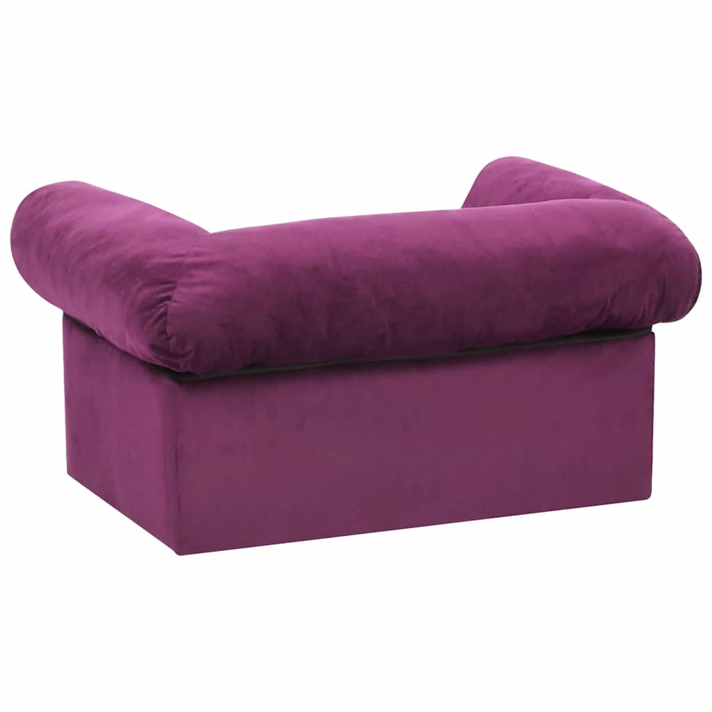 vidaXL Canapea pentru câini, cu sertar, vișiniu, 75x50x38 cm, pluș vidaXL Canapea pentru câini, cu sertar, vișiniu, 75x50x38 cm, pluș