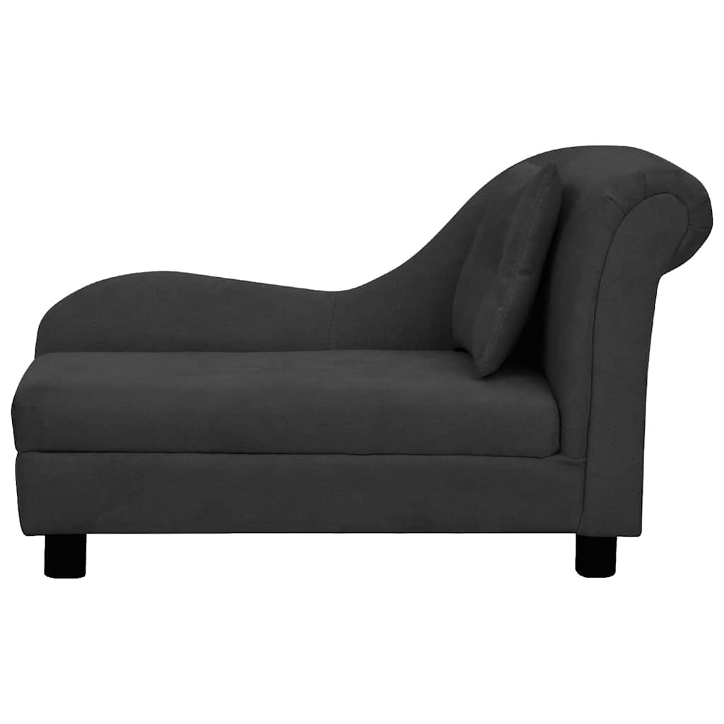 vidaXL Canapea pentru câini cu pernă, negru, 83x44x44 cm, pluș vidaXL Canapea pentru câini cu pernă, negru, 83x44x44 cm, pluș