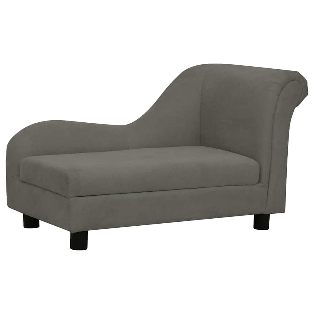 vidaXL Canapea pentru câini cu pernă, gri închis, 83x44x44 cm, pluș vidaXL Canapea pentru câini cu pernă, gri închis, 83x44x44 cm, pluș