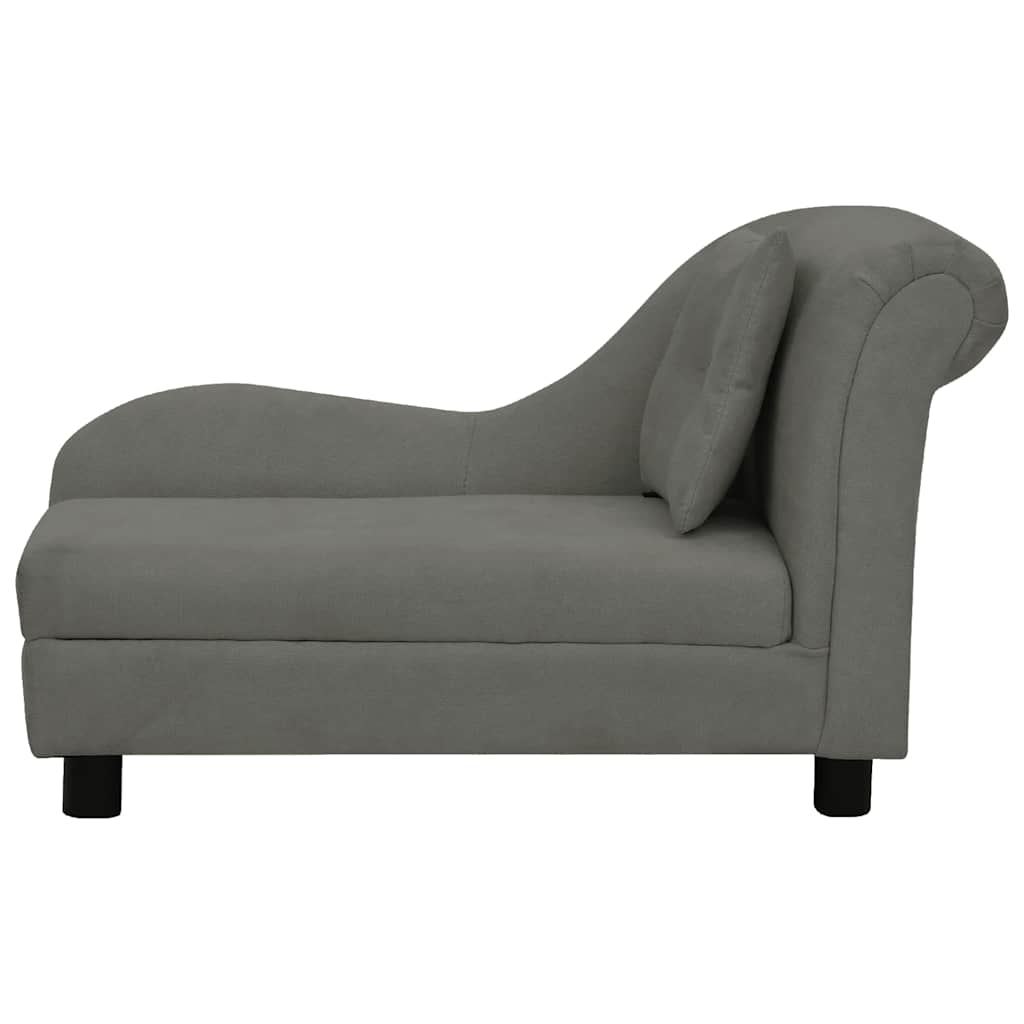 vidaXL Canapea pentru câini cu pernă, gri închis, 83x44x44 cm, pluș vidaXL Canapea pentru câini cu pernă, gri închis, 83x44x44 cm, pluș