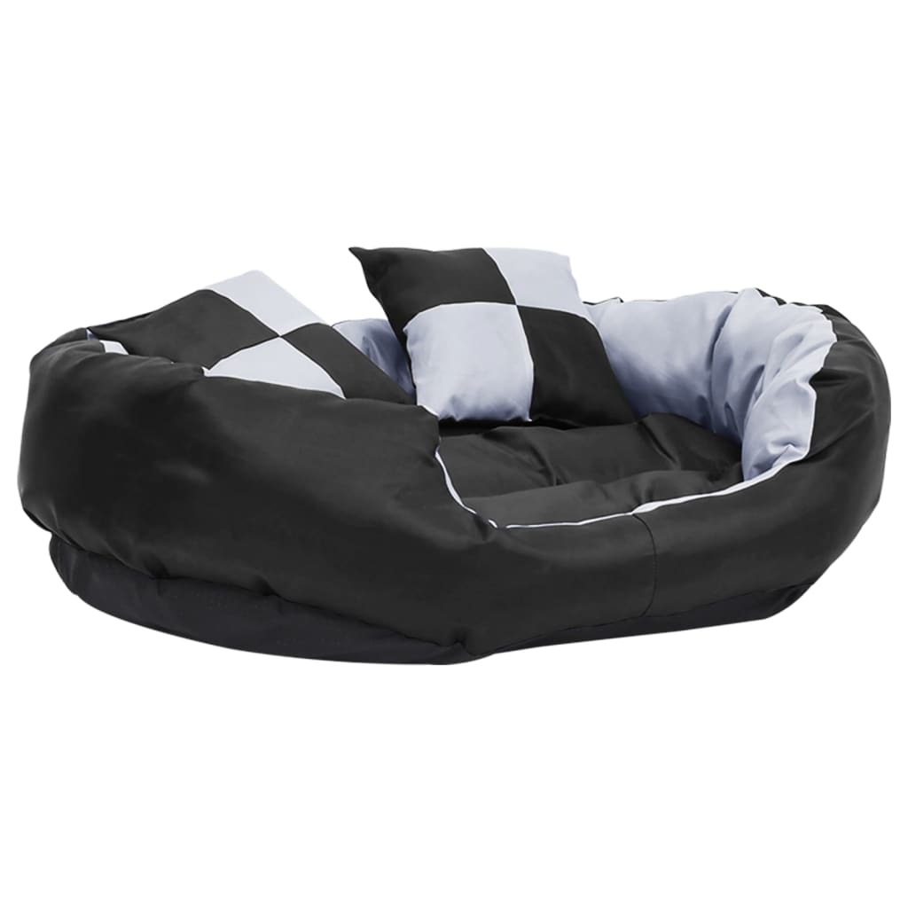 vidaXL Pernă reversibilă și lavabilă câini, gri și negru, 85x70x20 cm vidaXL Pernă reversibilă și lavabilă câini, gri și negru, 85x70x20 cm
