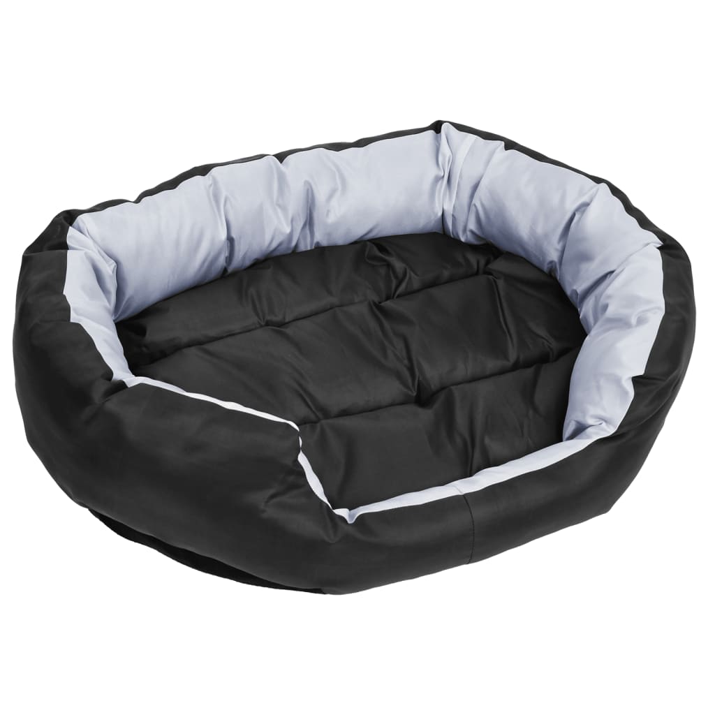 vidaXL Pernă reversibilă și lavabilă câini, gri și negru, 85x70x20 cm vidaXL Pernă reversibilă și lavabilă câini, gri și negru, 85x70x20 cm