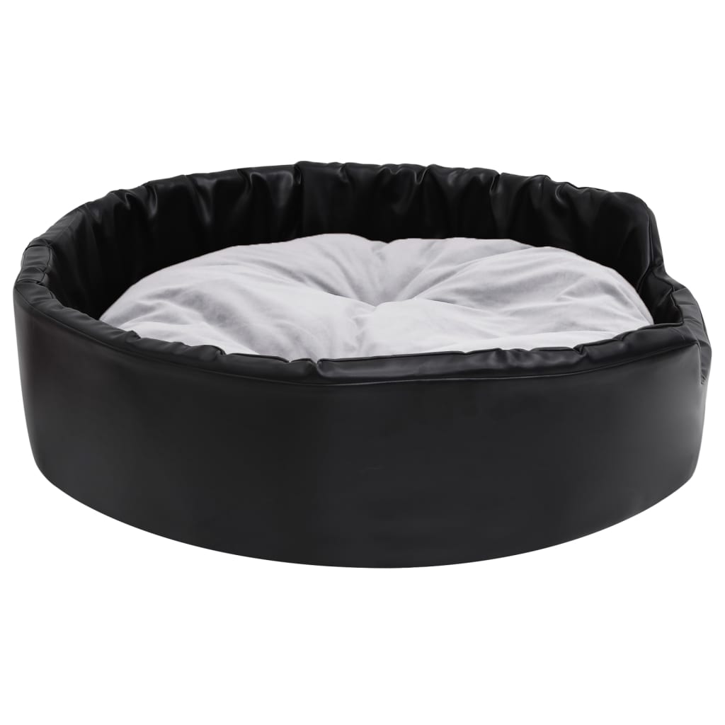 vidaXL Pat pentru câini, negru/gri, 90x79x20 cm, pluș/piele ecologică vidaXL Pat pentru câini, negru/gri, 90x79x20 cm, pluș/piele ecologică
