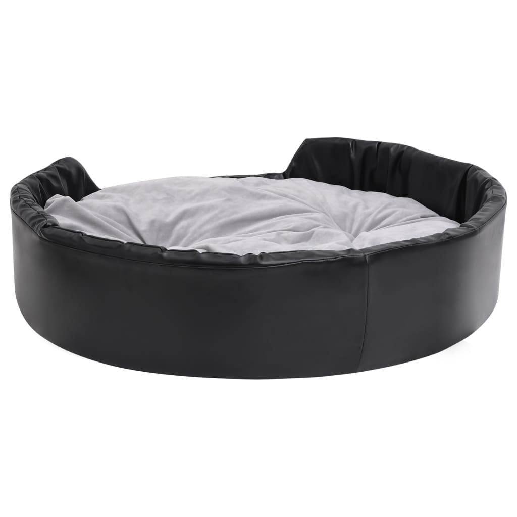 vidaXL Pat pentru câini, negru/gri, 99x89x21 cm, pluș/piele ecologică vidaXL Pat pentru câini, negru/gri, 99x89x21 cm, pluș/piele ecologică