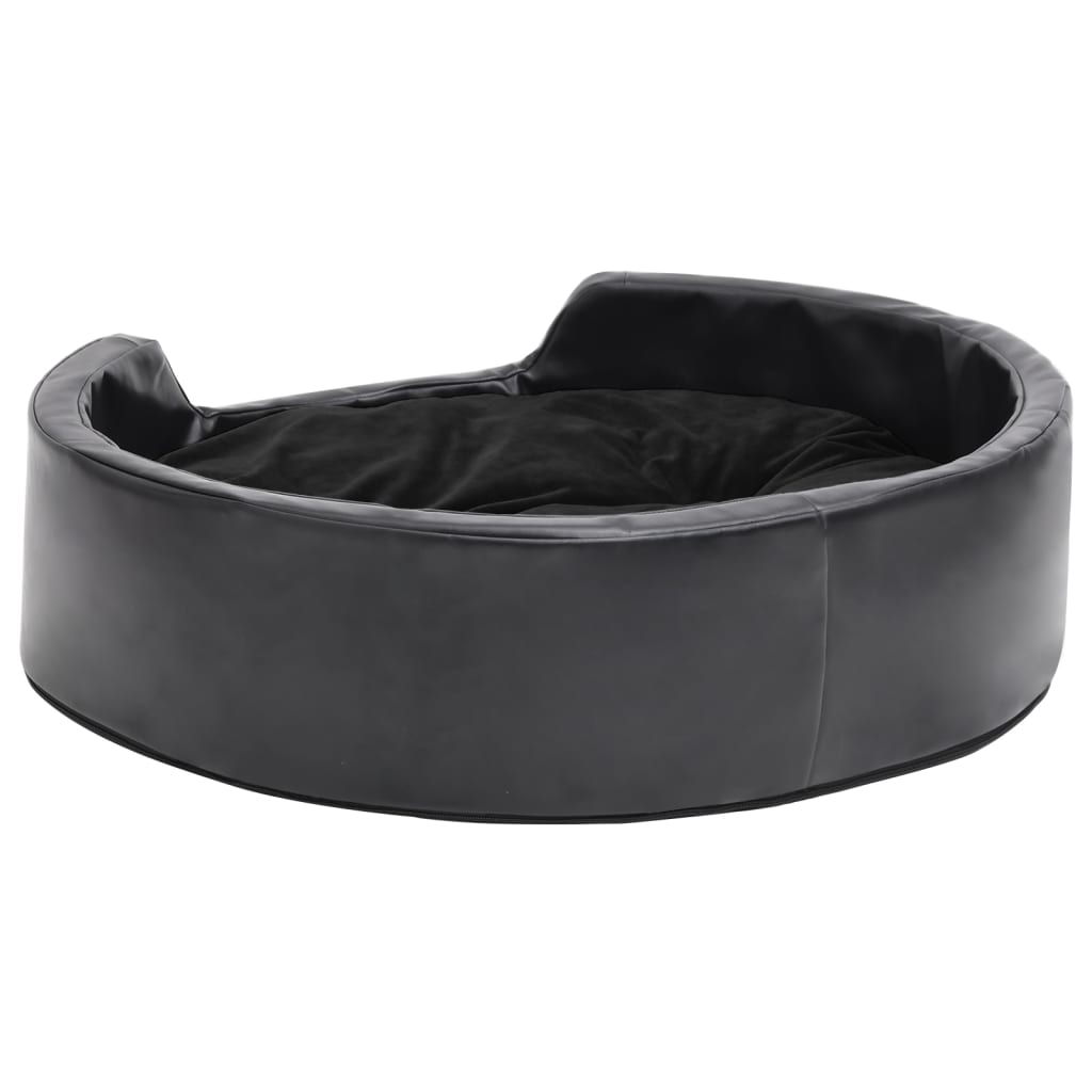 vidaXL Pat pentru câini, negru, 69x59x19 cm, pluș/piele ecologică vidaXL Pat pentru câini, negru, 69x59x19 cm, pluș/piele ecologică