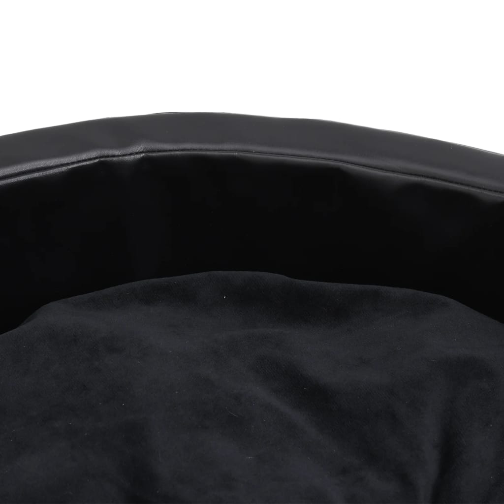 vidaXL Pat pentru câini, negru, 69x59x19 cm, pluș/piele ecologică vidaXL Pat pentru câini, negru, 69x59x19 cm, pluș/piele ecologică