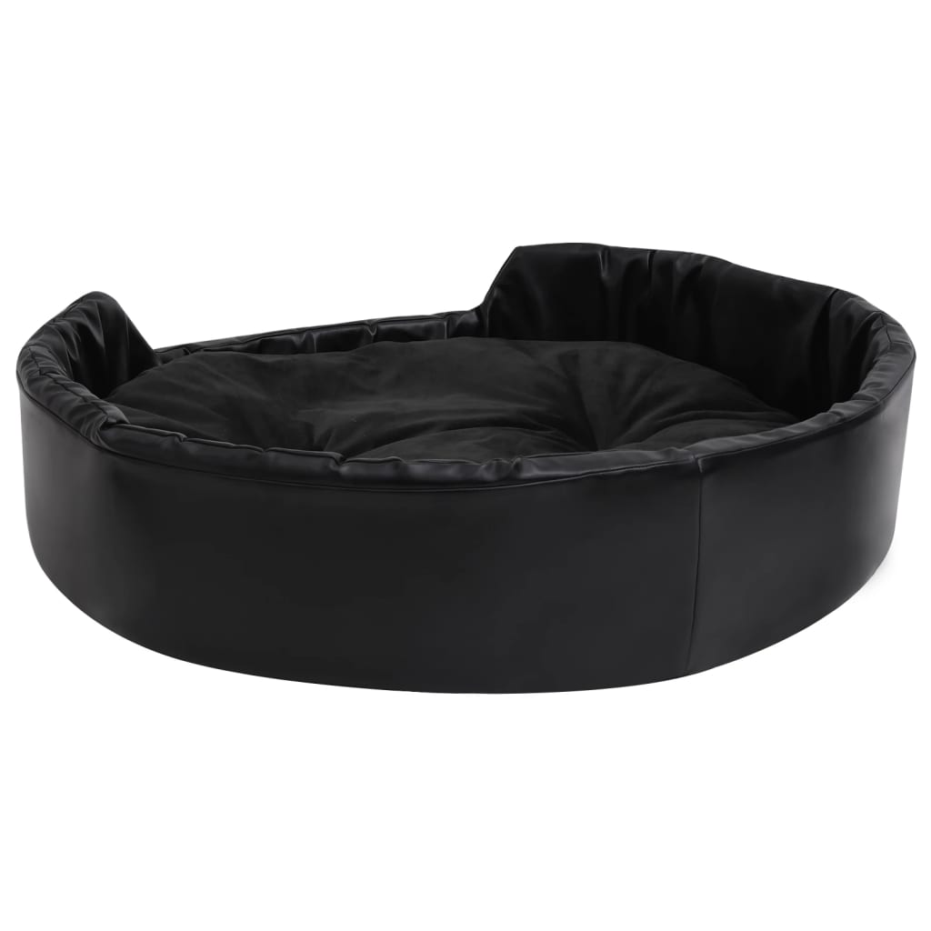 vidaXL Pat pentru câini, negru, 90x79x20 cm, pluș/piele ecologică vidaXL Pat pentru câini, negru, 90x79x20 cm, pluș/piele ecologică