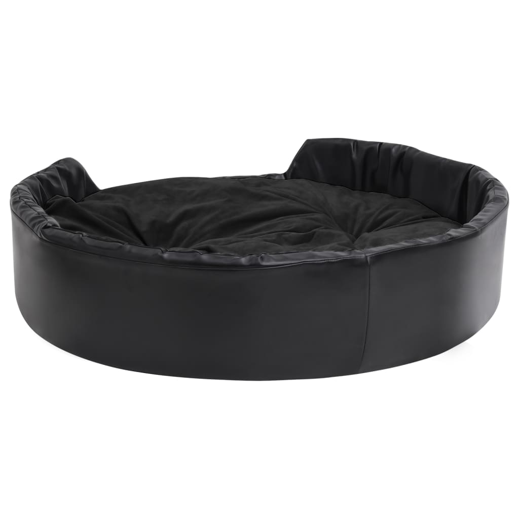 vidaXL Pat pentru câini, negru, 99x89x21 cm, pluș/piele ecologică