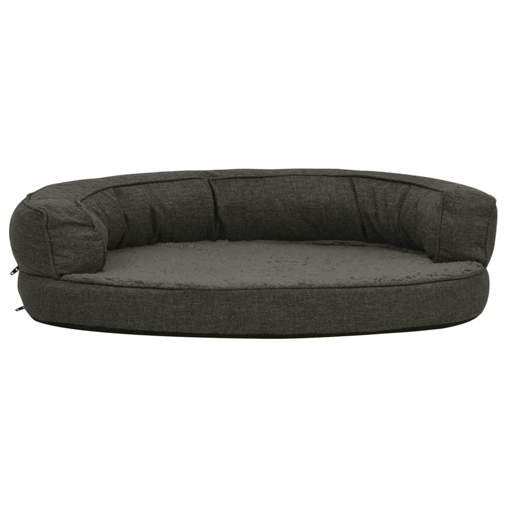 vidaXL Saltea ergonomică pat câini gri închis 75x53cm aspect in/fleece vidaXL Saltea ergonomică pat câini gri închis 75x53cm aspect in/fleece
