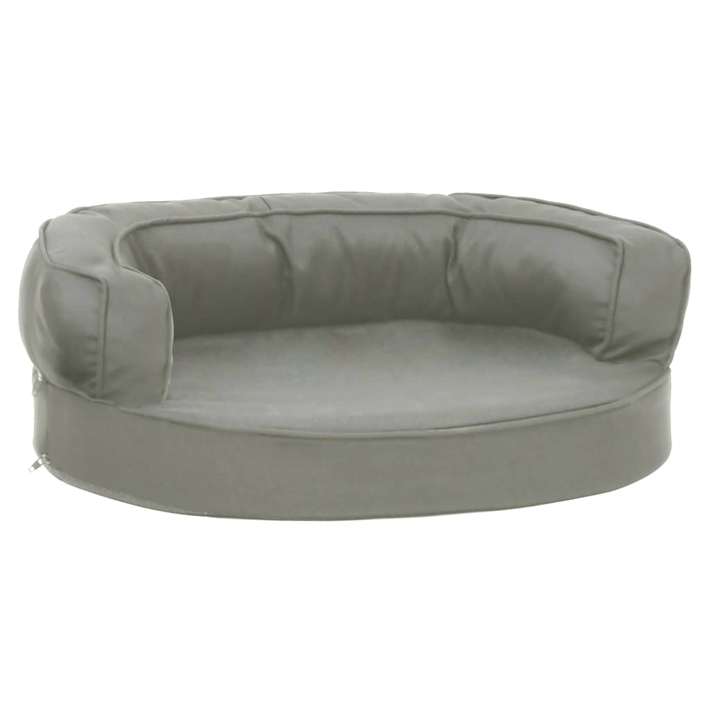 vidaXL Saltea ergonomică pat de câini, 60x42 cm, gri, aspect de in vidaXL Saltea ergonomică pat de câini, 60x42 cm, gri, aspect de in