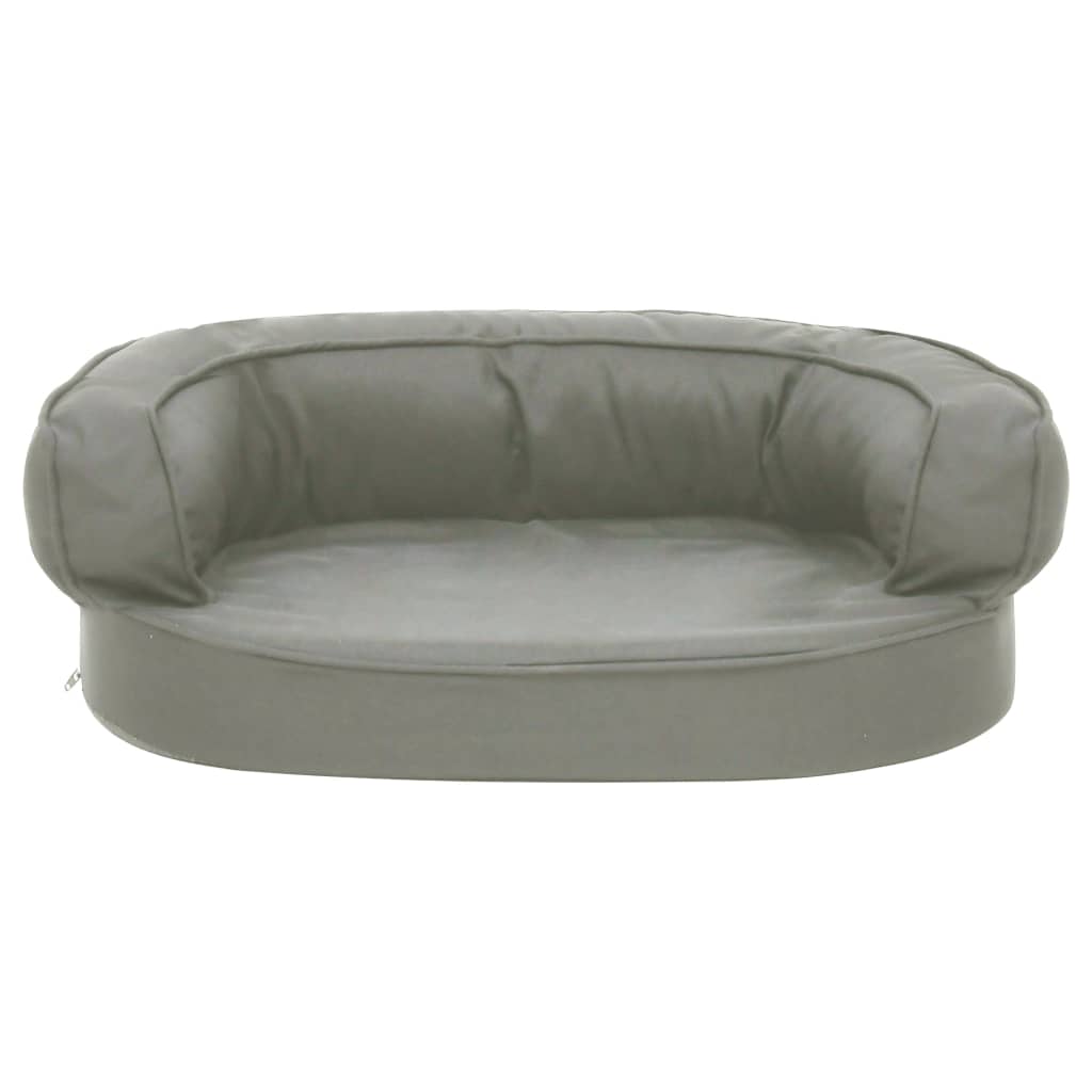 vidaXL Saltea ergonomică pat de câini, 60x42 cm, gri, aspect de in vidaXL Saltea ergonomică pat de câini, 60x42 cm, gri, aspect de in