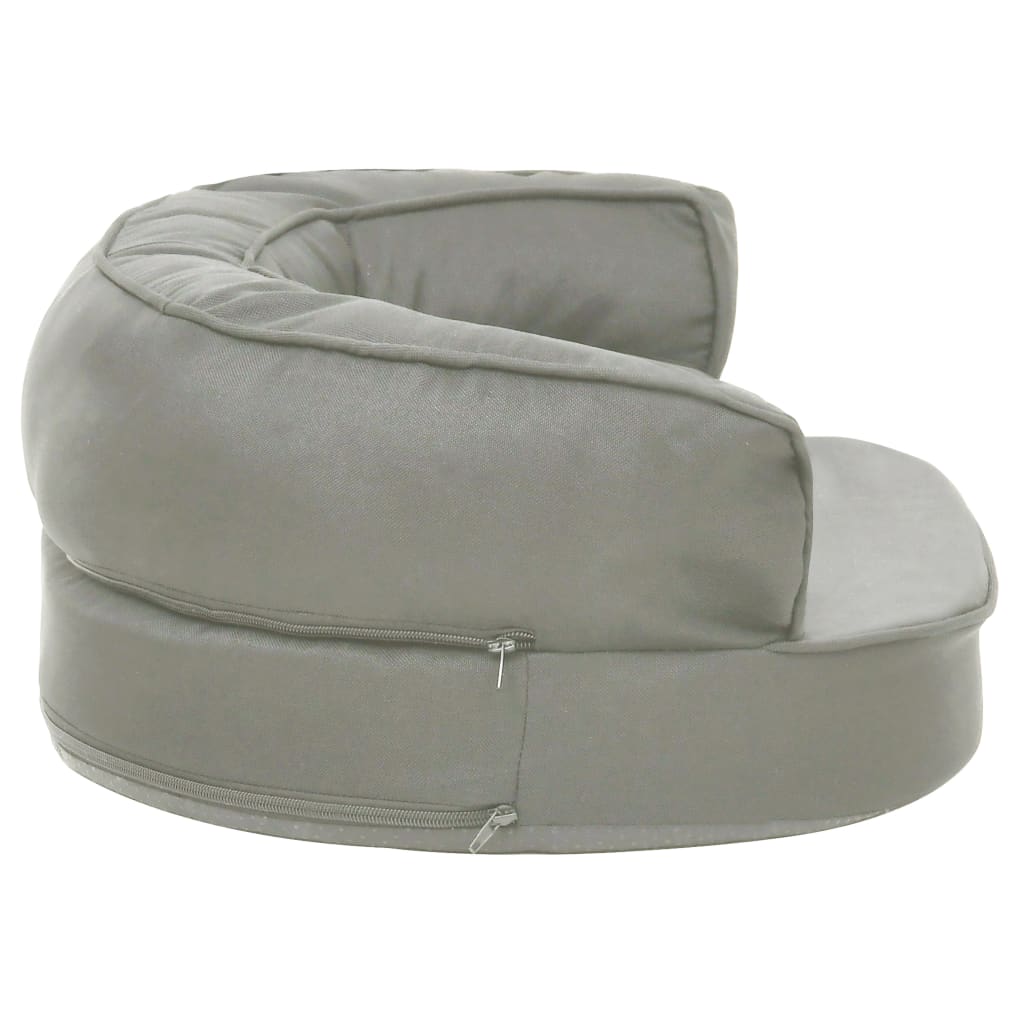 vidaXL Saltea ergonomică pat de câini, 60x42 cm, gri, aspect de in vidaXL Saltea ergonomică pat de câini, 60x42 cm, gri, aspect de in