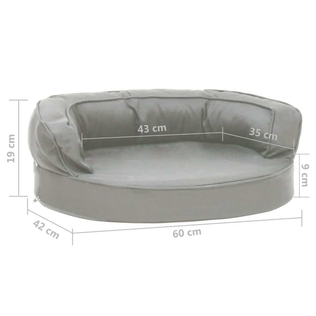 vidaXL Saltea ergonomică pat de câini, 60x42 cm, gri, aspect de in vidaXL Saltea ergonomică pat de câini, 60x42 cm, gri, aspect de in