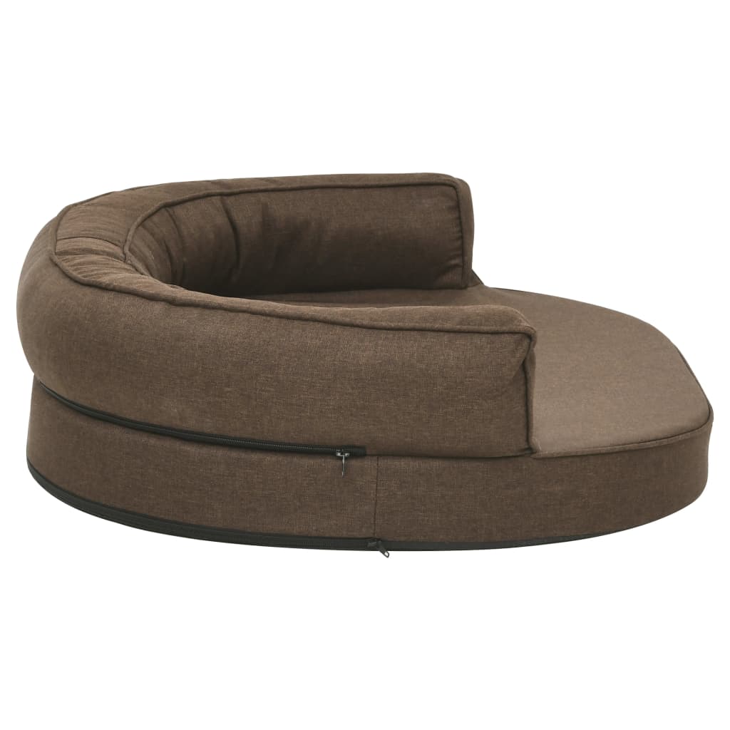 vidaXL Saltea ergonomică pat de câini, maro, 75x53 cm aspect in/fleece vidaXL Saltea ergonomică pat de câini, maro, 75x53 cm aspect in/fleece