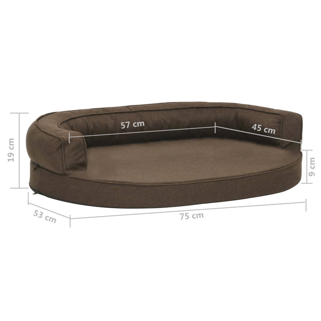vidaXL Saltea ergonomică pat de câini, maro, 75x53 cm aspect in/fleece vidaXL Saltea ergonomică pat de câini, maro, 75x53 cm aspect in/fleece