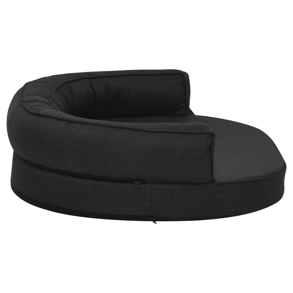 vidaXL Saltea ergonomică pat de câini, negru, 75x53 cm, aspect de in