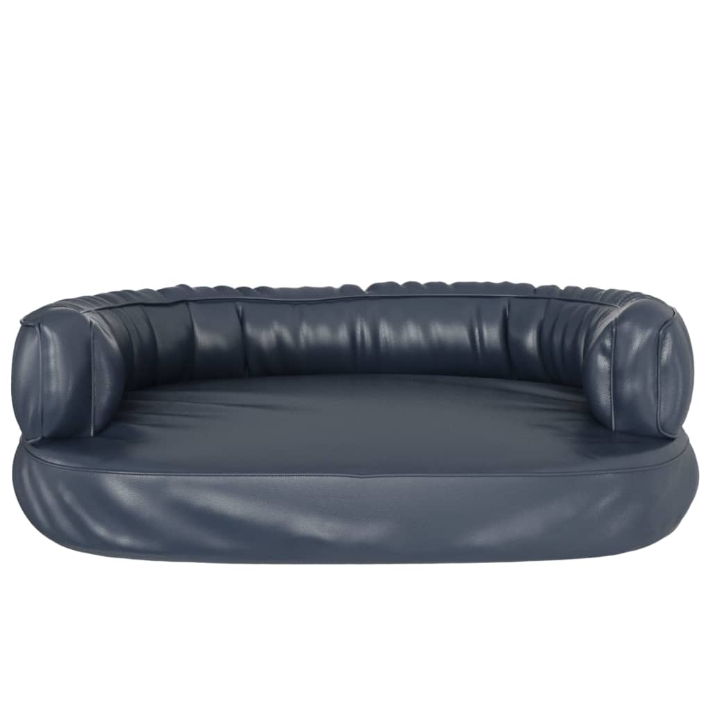 vidaXL Pat de câini, spumă ergonomică, albastru, 75x53 cm, piele eco vidaXL Pat de câini, spumă ergonomică, albastru, 75x53 cm, piele eco