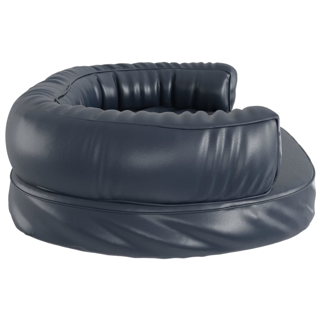 vidaXL Pat de câini, spumă ergonomică, albastru, 88x65 cm, piele eco