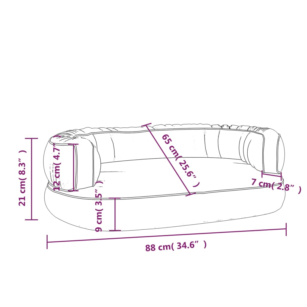 vidaXL Pat de câini, spumă ergonomică, albastru, 88x65 cm, piele eco