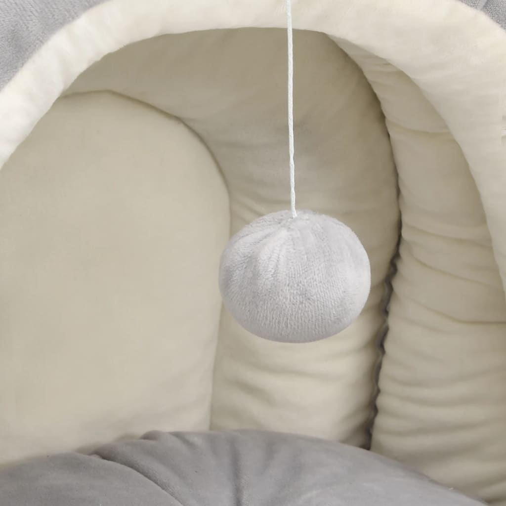 vidaXL Pat pentru pisici, gri și crem, 50x50x45 cm