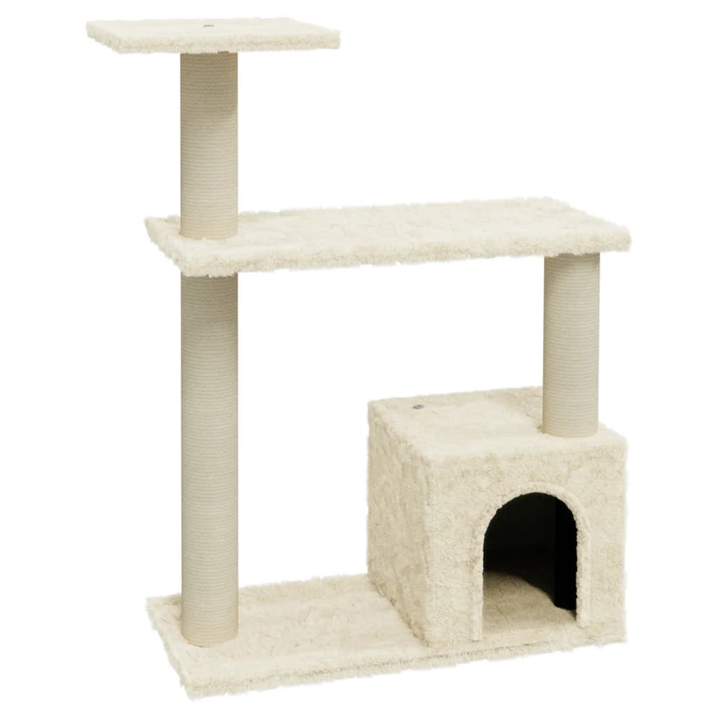 vidaXL Ansamblu pisici cu stâlpi din funie de sisal, crem, 70 cm vidaXL Ansamblu pisici cu stâlpi din funie de sisal, crem, 70 cm
