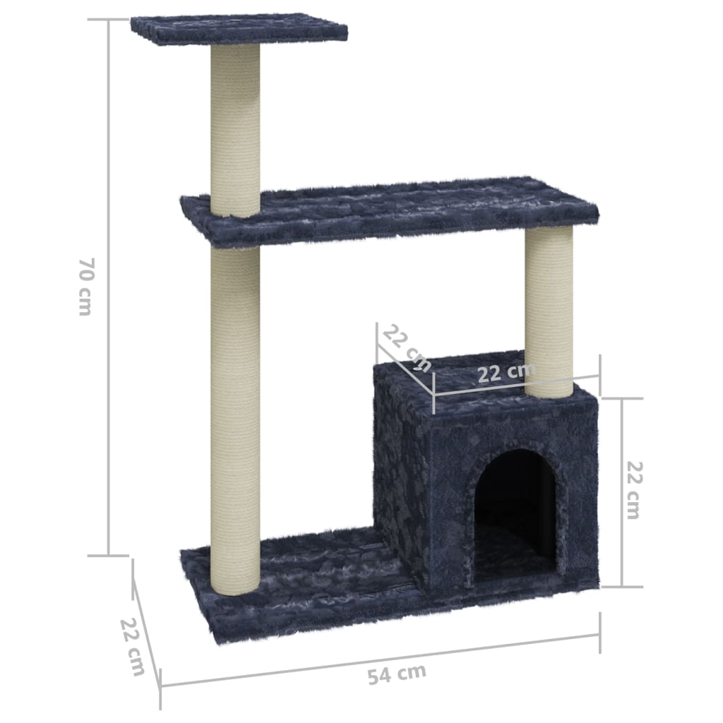 vidaXL Ansamblu pisici cu stâlpi din funie de sisal, gri închis, 70 cm vidaXL Ansamblu pisici cu stâlpi din funie de sisal, gri închis, 70 cm
