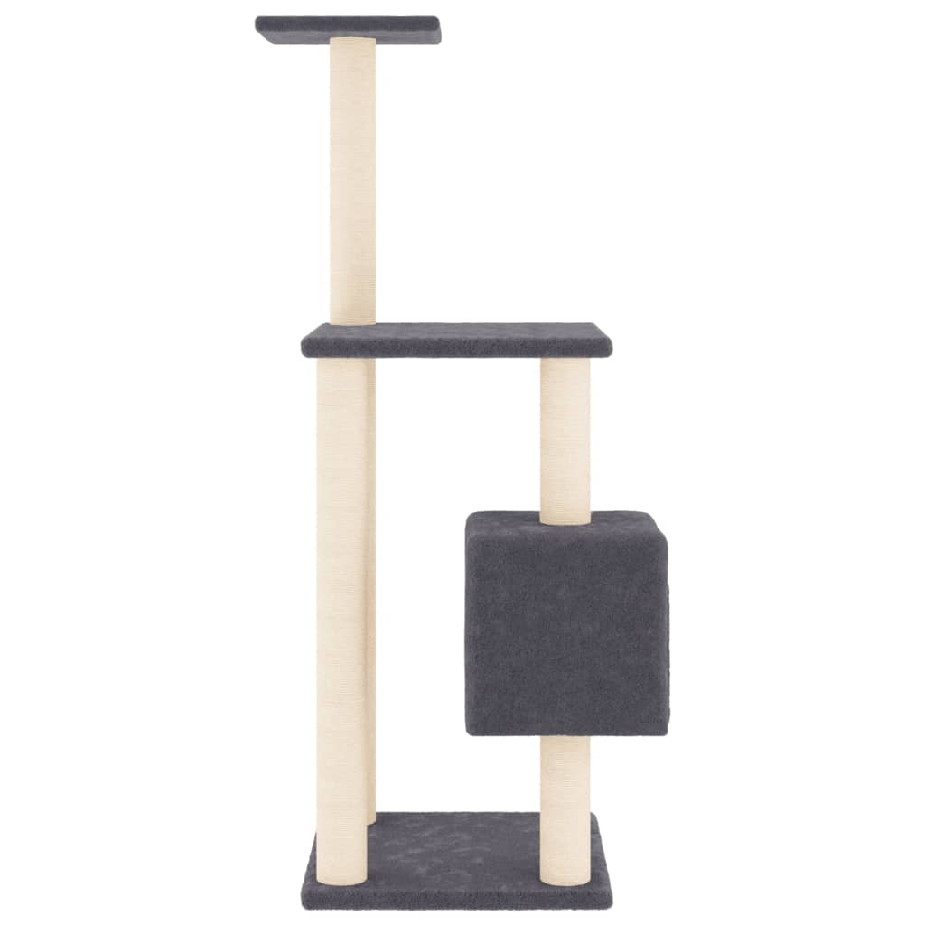 vidaXL Ansamblu pisici cu stâlpi din funie de sisal, gri închis 104 cm vidaXL Ansamblu pisici cu stâlpi din funie de sisal, gri închis 104 cm