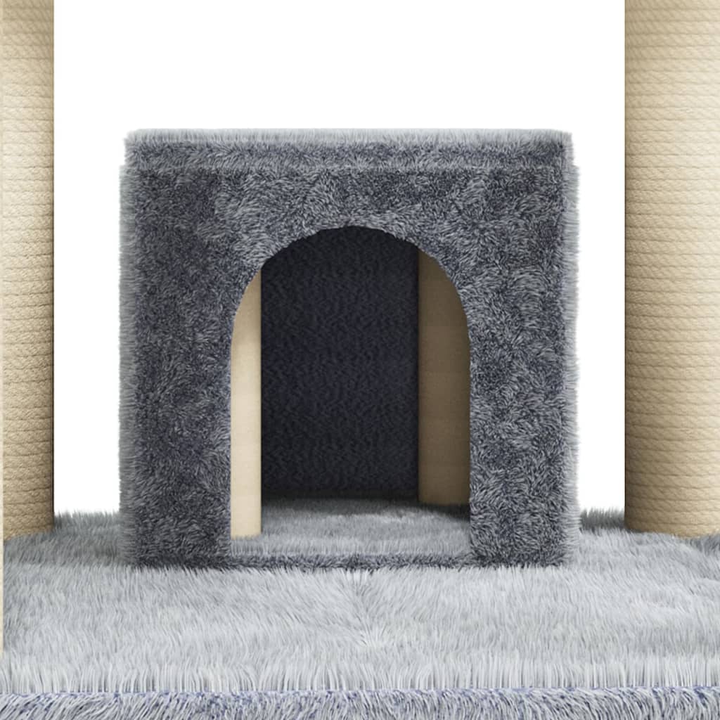 vidaXL Ansamblu pisici, stâlpi din funie sisal, gri deschis, 171 cm