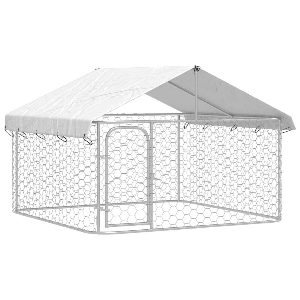 vidaXL Padoc pentru câini de exterior, cu acoperiș, 200x200x150 cm vidaXL Padoc pentru câini de exterior, cu acoperiș, 200x200x150 cm