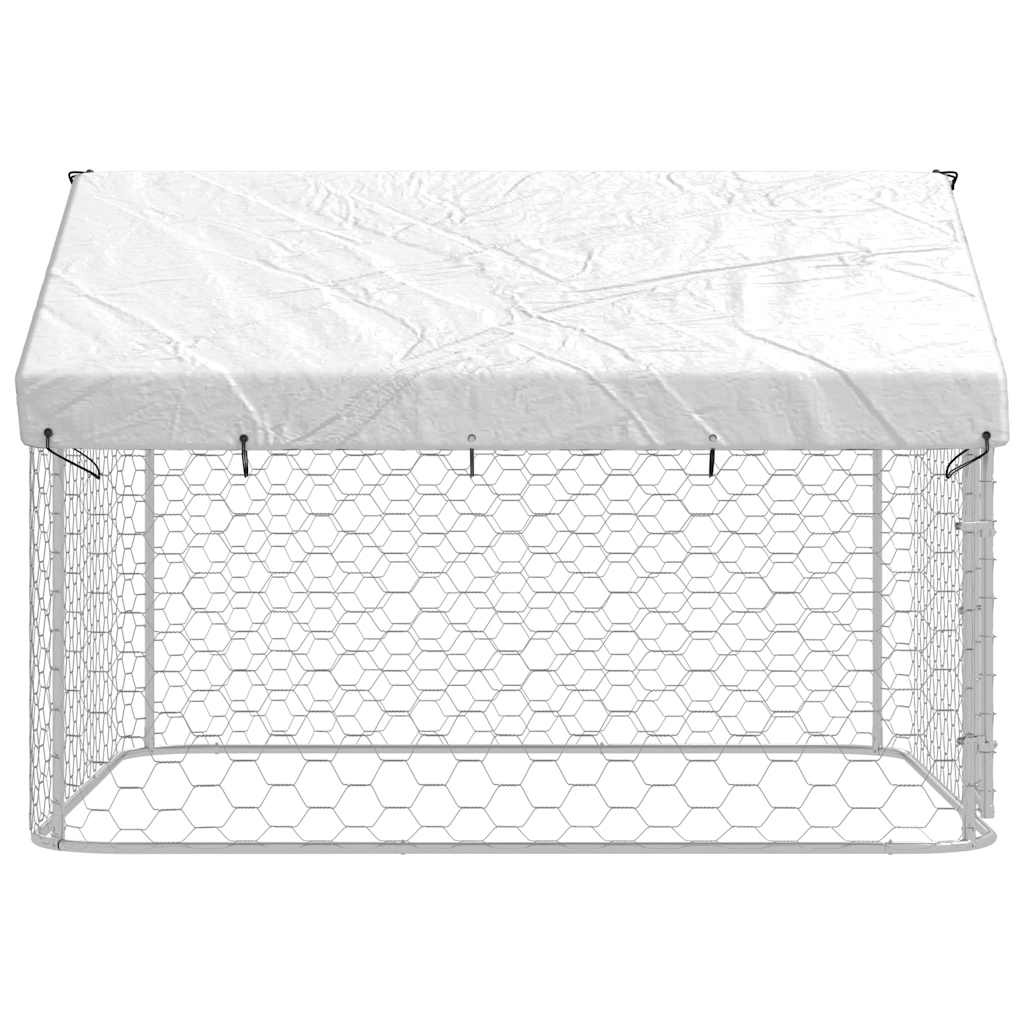 vidaXL Padoc pentru câini de exterior, cu acoperiș, 200x200x150 cm vidaXL Padoc pentru câini de exterior, cu acoperiș, 200x200x150 cm