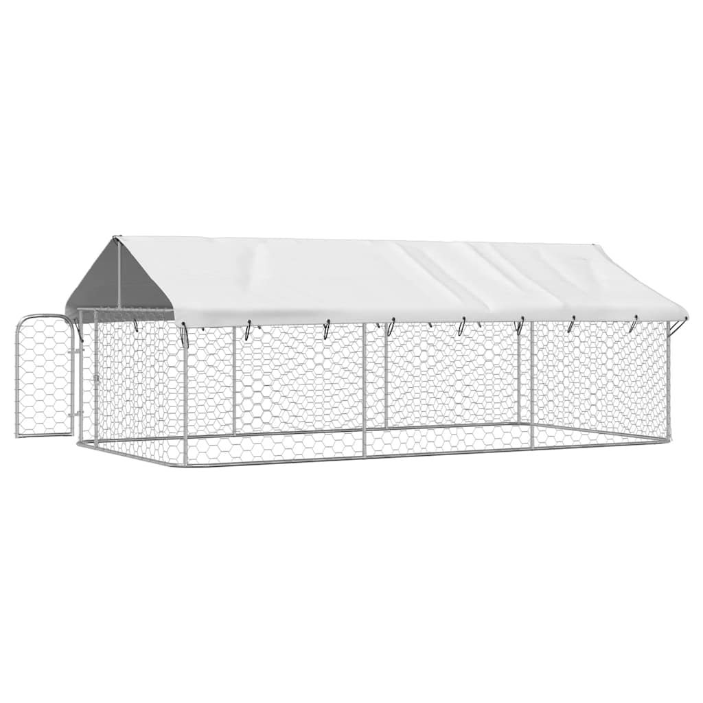 vidaXL Padoc pentru câini de exterior, cu acoperiș, 400x200x150 cm vidaXL Padoc pentru câini de exterior, cu acoperiș, 400x200x150 cm