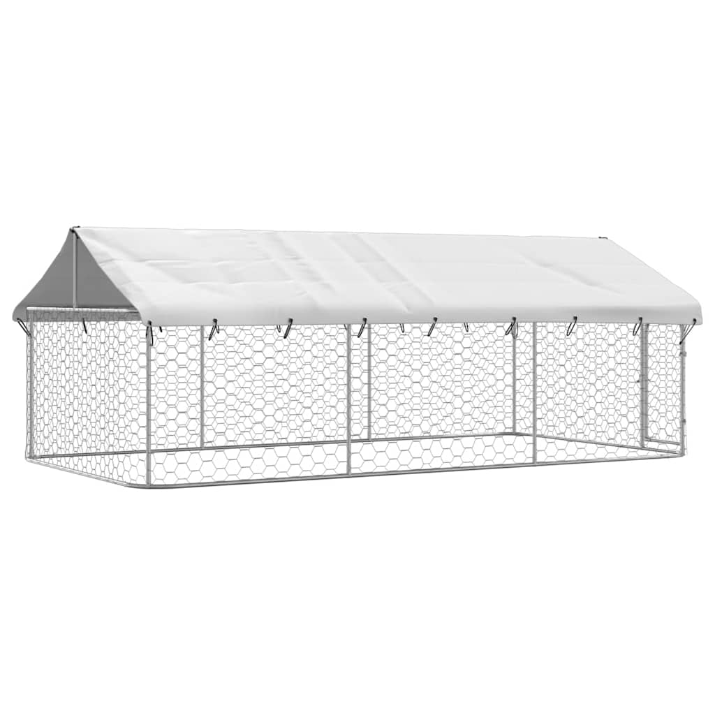 vidaXL Padoc pentru câini de exterior, cu acoperiș, 400x200x150 cm vidaXL Padoc pentru câini de exterior, cu acoperiș, 400x200x150 cm